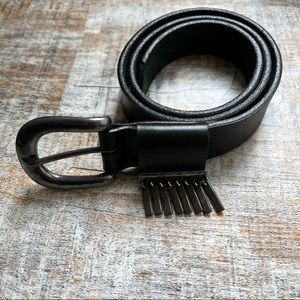 USA Made Black Leather Saddle Belt Size Medium Ashworth